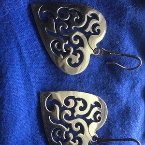 Rebecca metal earrings, silver tone
